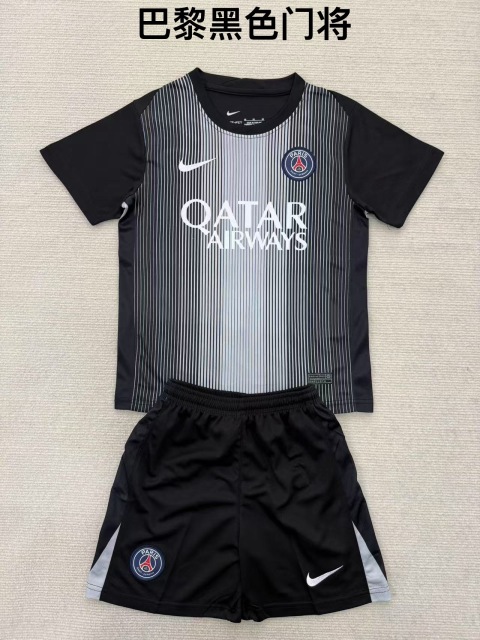 25-26 PSG Paris Black Goalkeeper Kids+Adults