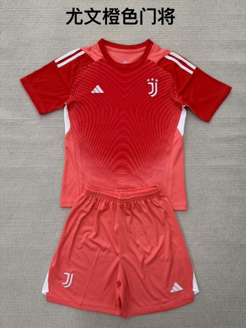 25-26 Juventus Orange Goalkeeper Kids+Adult Set