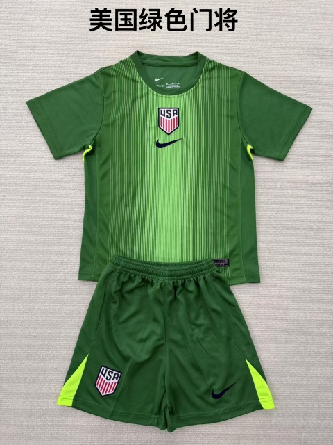 25-26 US Green Goalkeeper Kids+Adult Set