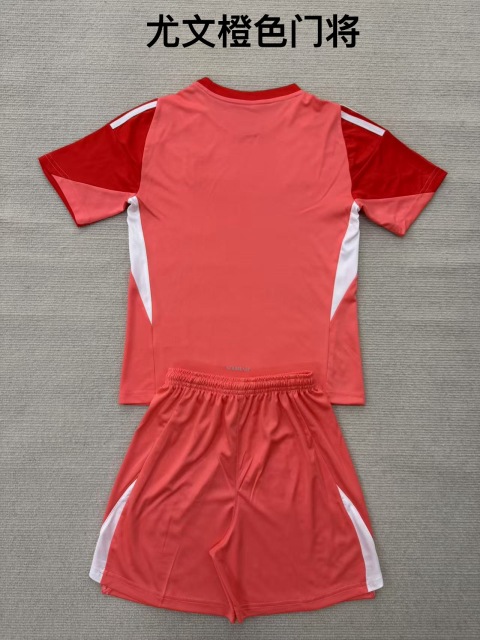 25-26 Juventus Orange Goalkeeper Kids+Adult Set