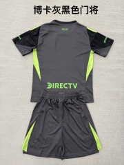 25-26 Boca Grey Black Goalkeeper Kids+Adult Set