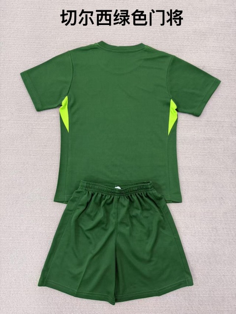 25-26 Chelsea Green Goalkeeper Kids+Adult Set
