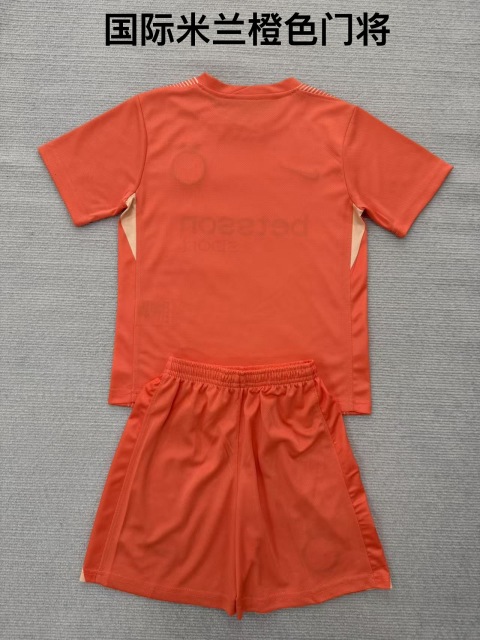 25-26 Inter Milan Orange Goalkeeper Kids+Adult Set