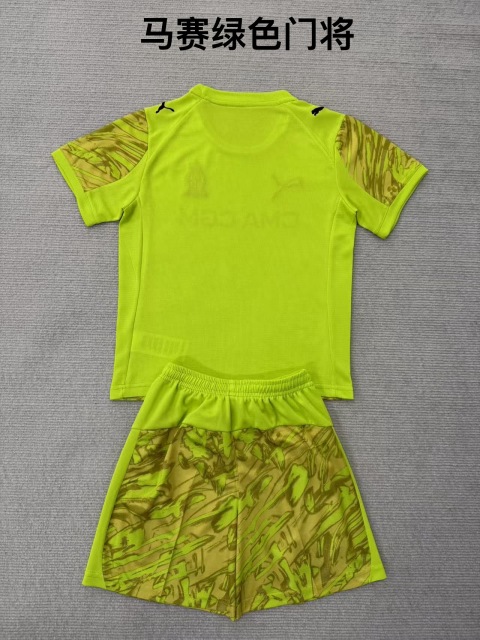 25-26 Marseille Green Goalkeeper Kids+Adult Set