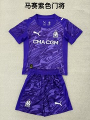 25-26 Marseille Purple Goalkeeper Kids+Adult Set