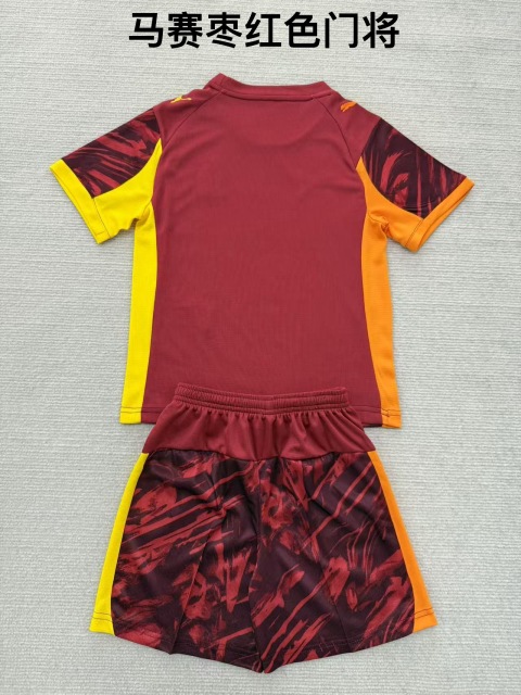 25-26 Marseille Jujube Red Goalkeeper Kids+Adult Set
