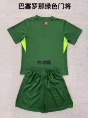 25-26 Barcelona Green Goalkeeper Kids+Adult Set