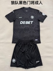 25-26 Wolves Black Goalkeeper Kids+Adult Set