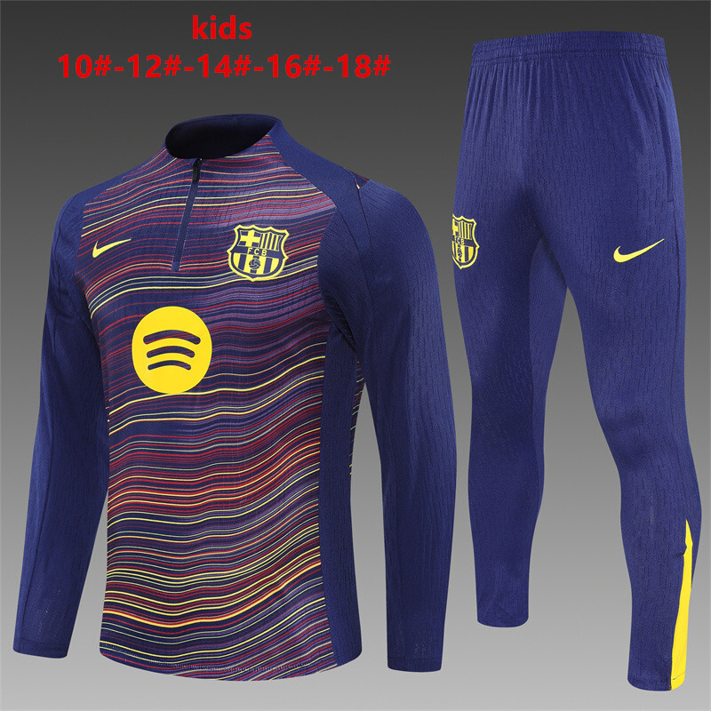 25-26 Barcelona yellow blue camouflage style kids+adult training uniform