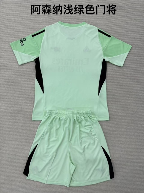 25-26 Arsenal Light Green Goalkeeper Kids+Adult Set