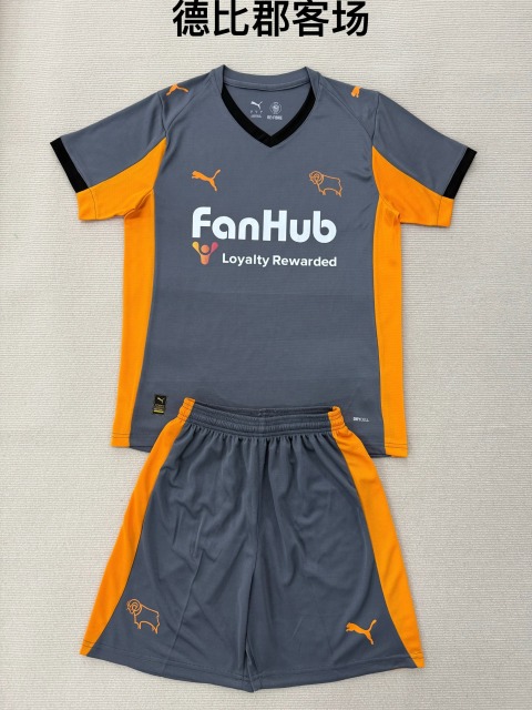 25-26 Derby County away kids+adult set