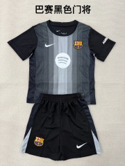 25-26 Barcelona Black Goalkeeper Kids+Adult Set