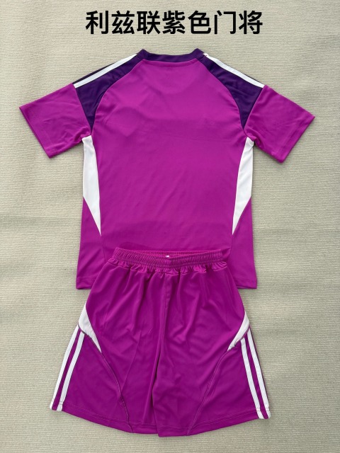 25-26 Leeds United Purple Goalkeeper Kids+Adult Set