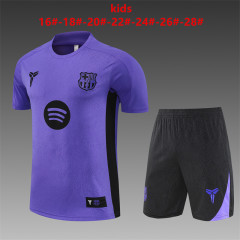25-26 Short sleeved Barcelona Purple [Co branded] Kids+Adult Training Uniform