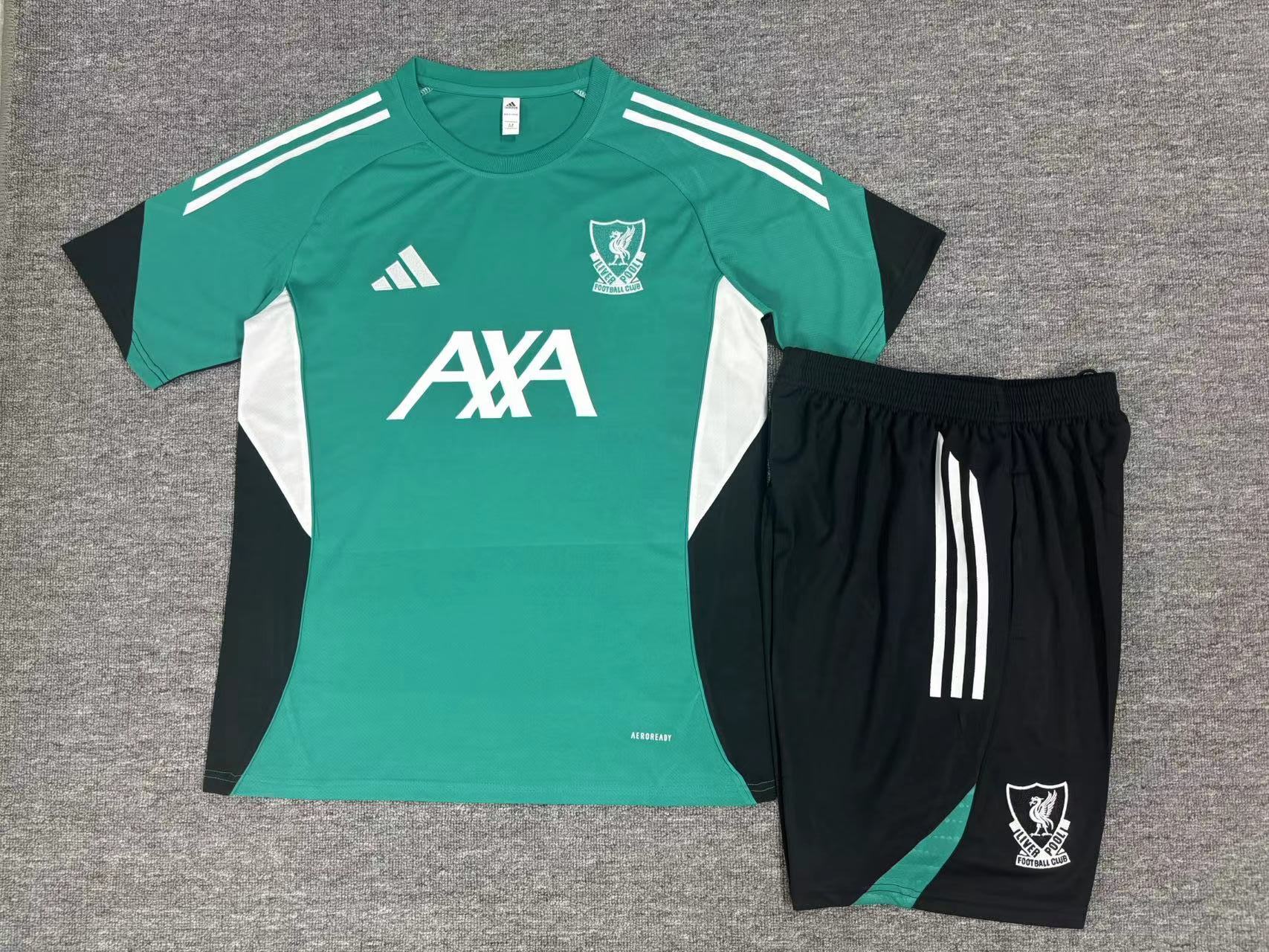 25-26 short sleeved Liverpool green kids+adult training uniform