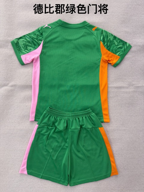 25-26 Derby County Green Goalkeeper Kids+Adult Set