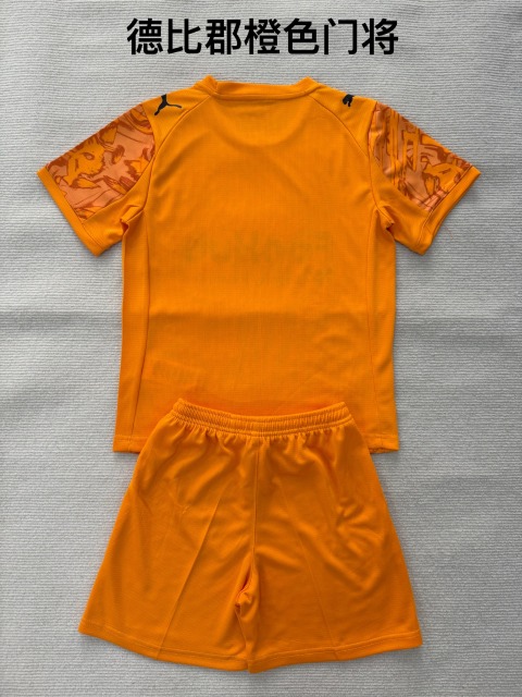 25-26 Derby County Orange Goalkeeper Kids+Adult Set