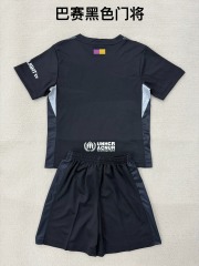 25-26 Barcelona Black Goalkeeper Kids+Adult Set