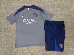 25-26 Short sleeved PSG Paris Grey Kids+Adult Set