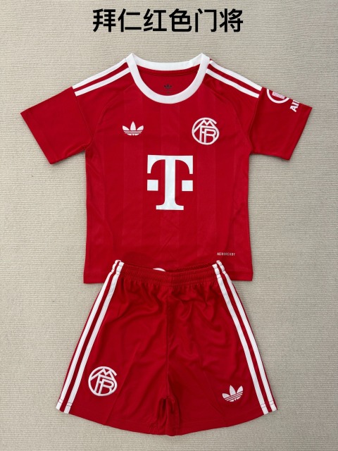 25-26 Bayern Red Goalkeeper Kids+Adult Set