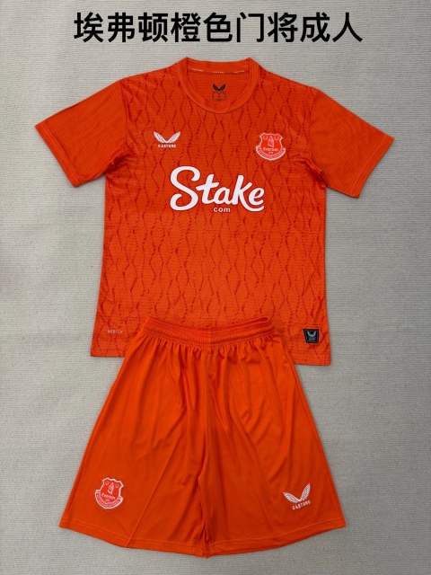 25-26 Everton Orange Goalkeeper Kids+Adult Set