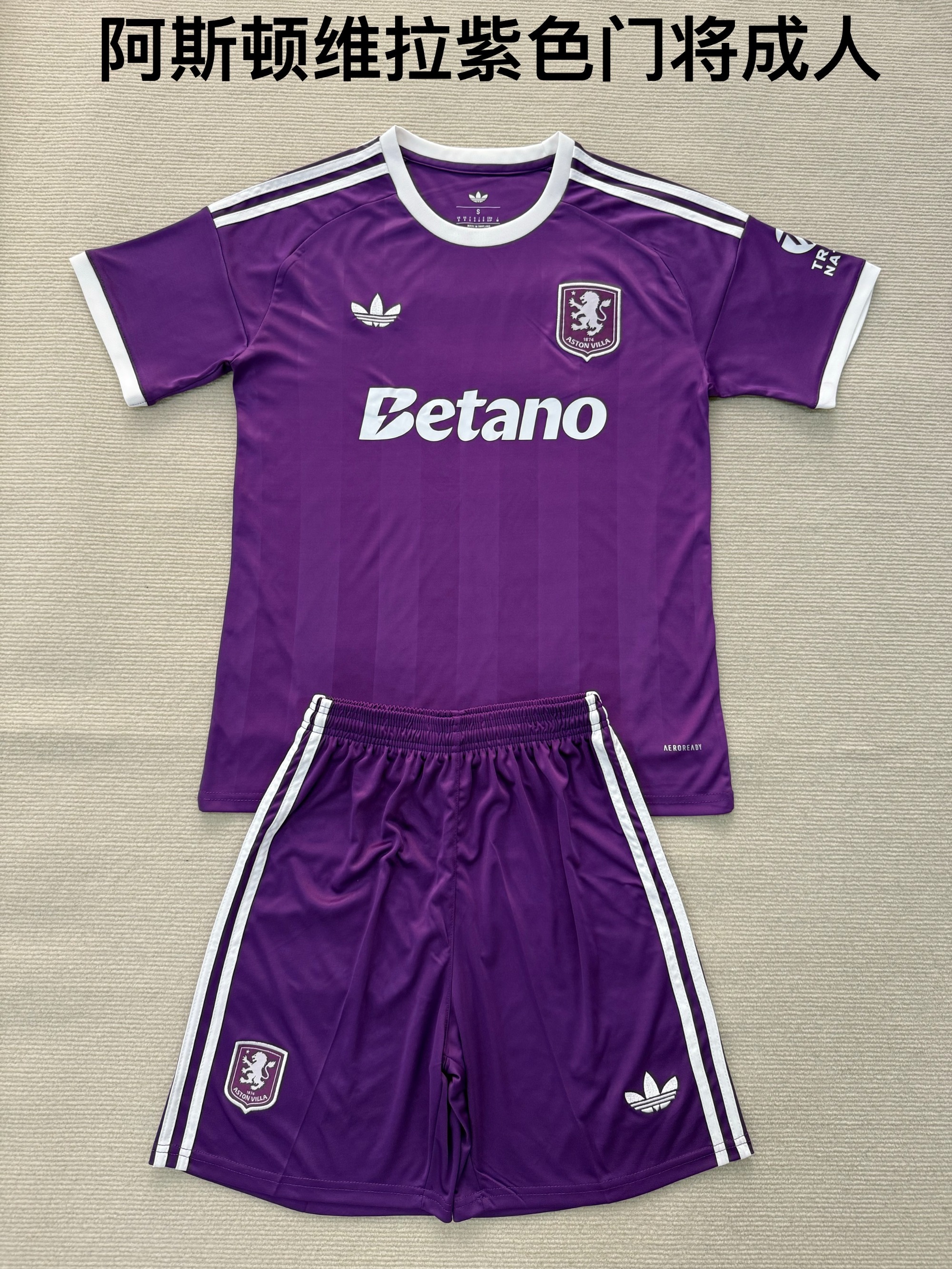 25-26 Aston Villa Purple Goalkeeper Kids+Adult Set