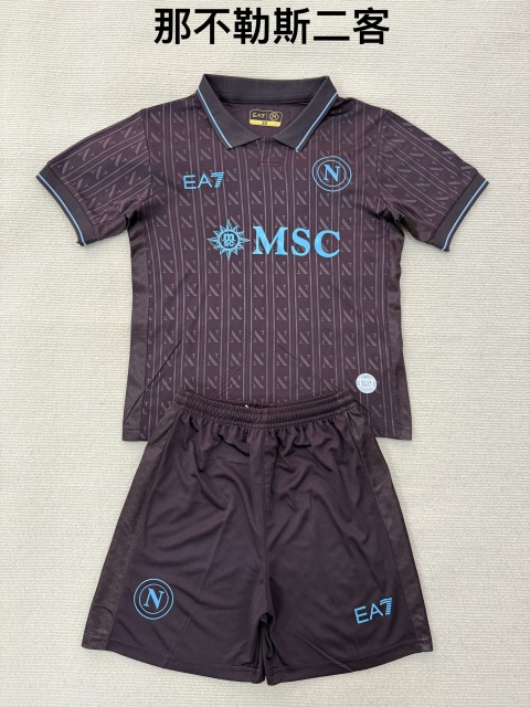25-26 Napoli 2 away kids+adult set