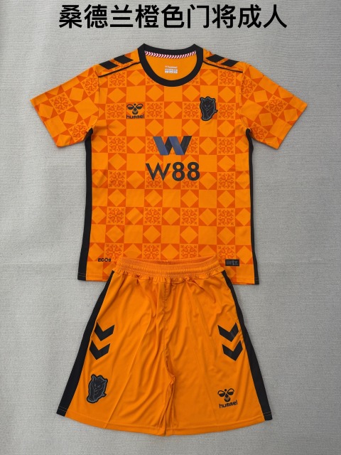 25-26 Sunderland Orange Goalkeeper Kids+Adult Set