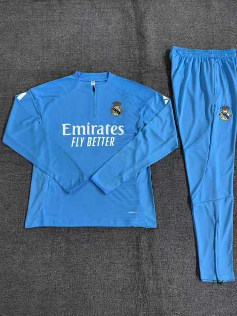 25-26 Real Madrid Light Blue [Player Version] AD with left and right cuffs for kids and adult training uniform