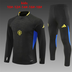 25-26 Manchester United Black [Player Version] AD on left and right cuffs kids+adult training uniform
