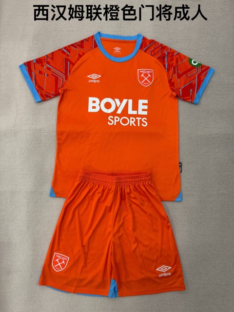 25-26 West Ham United Orange Goalkeeper Kids+Adult Set