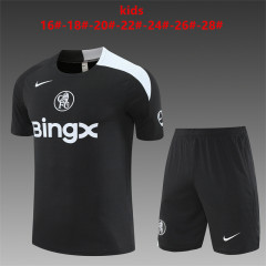 25-26 Short sleeved Chelsea Black [T90] Kids+Adult Set