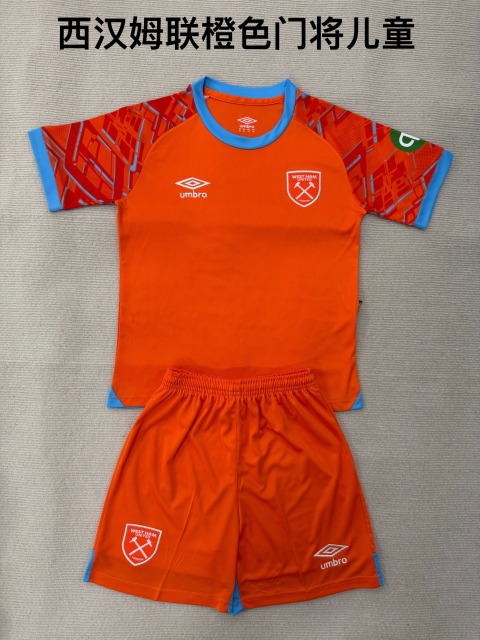 25-26 West Ham United Orange Goalkeeper Kids+Adult Set