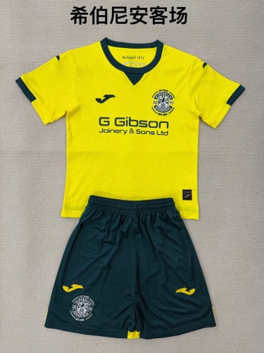 25-26 Hibernian away kids+adult set