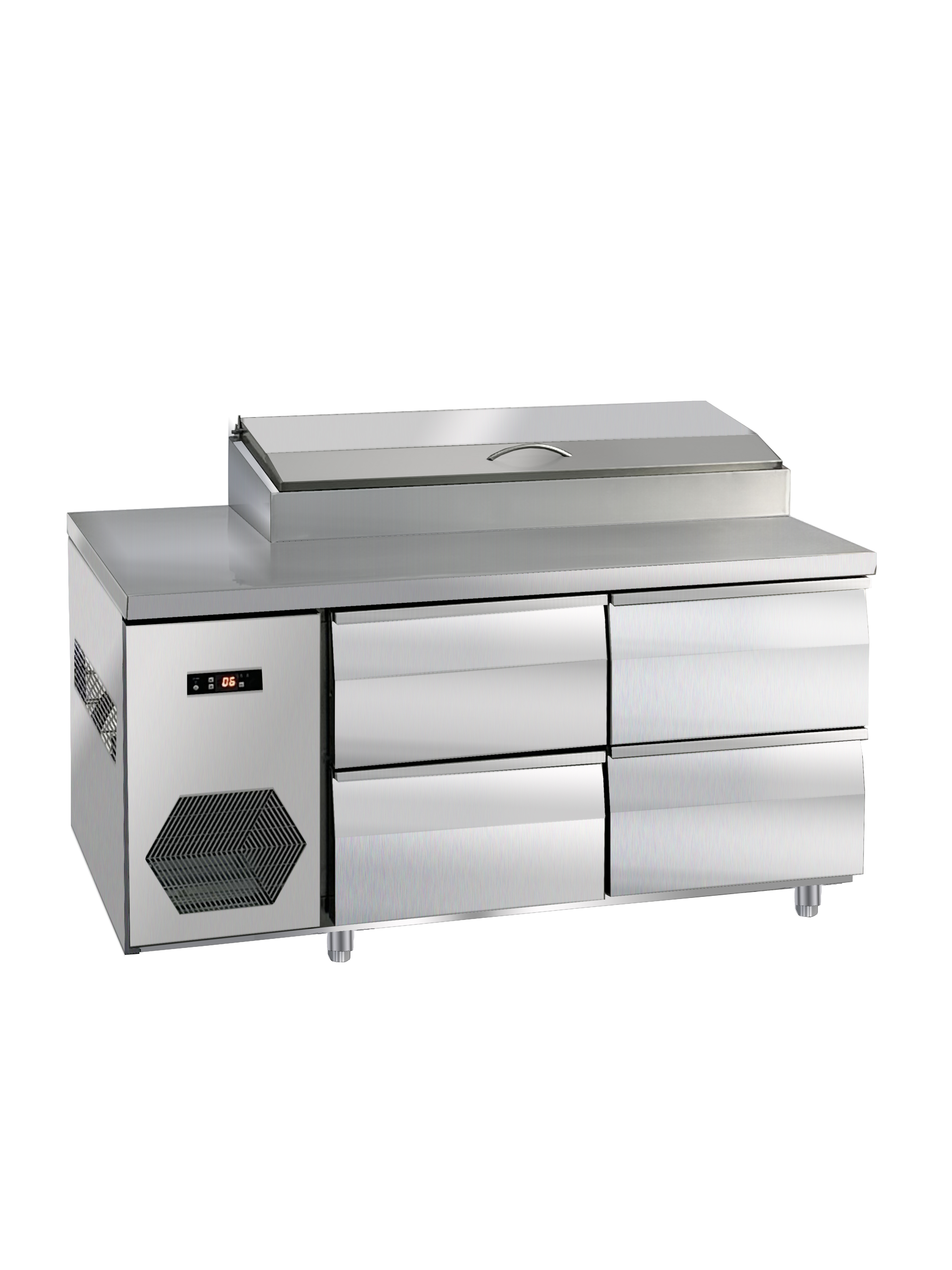 Commercial #201 Stainless Steel Material Pizza Counter Cooler for Pizza Storage