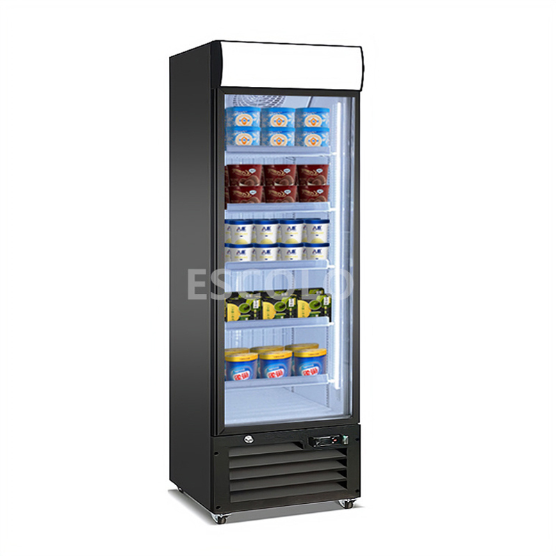 Commercial Single Glass Door Display Freezer with Fan Cooling and Digital Control