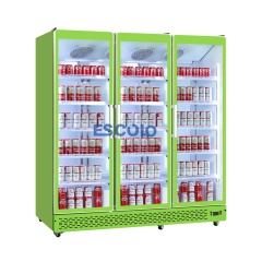 Commercial Three-Door Full Glass Display Cooler with Customized Logo/color