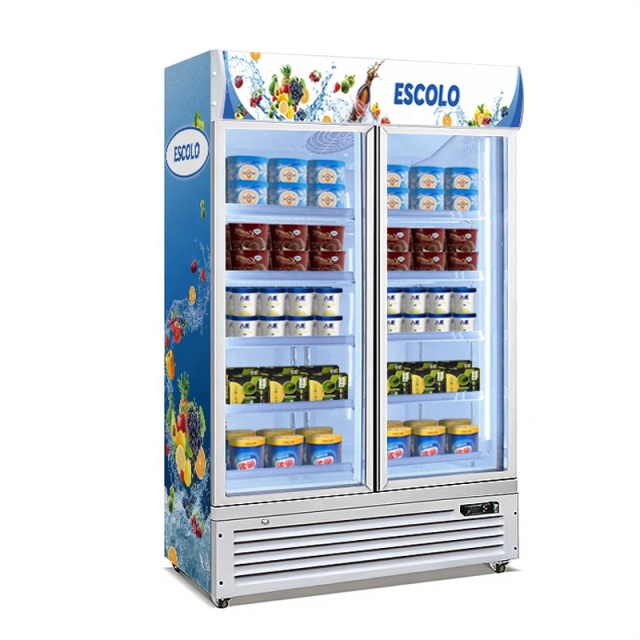 Double Door Lightbox Freezer – Large-Capacity Freezing & High-Impact Display