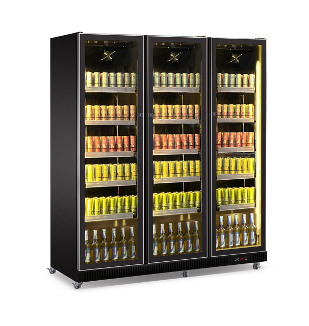 Commercial Three-Door Full Glass Display Cooler with Customized Logo/color