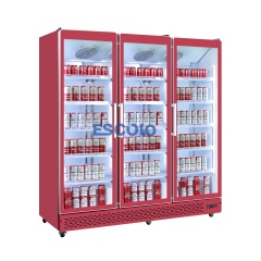 Commercial Three-Door Full Glass Display Cooler with Customized Logo/color