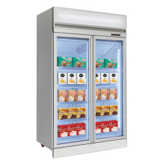 Commercial Double Door Top-Mounted Freezer – 1200L with Lightbox Display