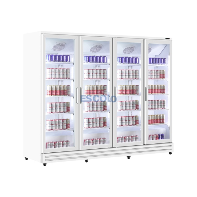 2000L Four Glass Door Large-Capacity Aluminum-Frame Cooler