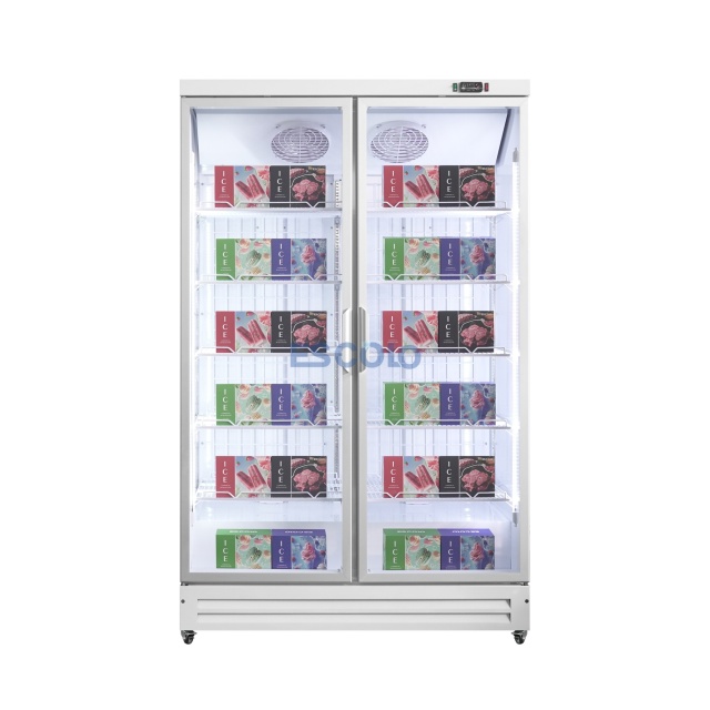 1000L Double Door Commercial Freezer — Ideal for Supermarkets, Frozen Food Aisles & High-Volume Retail Storage