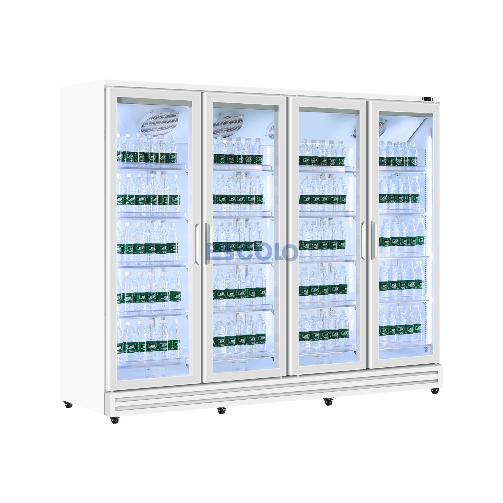 1800L Triple Door Aluminum-Frame Merchandising Refrigerator for Supermarkets Beverage Displays