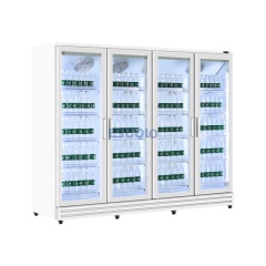 1800L Triple Door Aluminum-Frame Merchandising Refrigerator for Supermarkets Beverage Displays