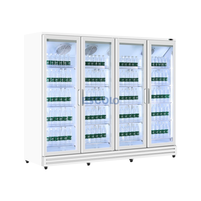 1800L Triple Door Aluminum-Frame Merchandising Refrigerator for Supermarkets Beverage Displays