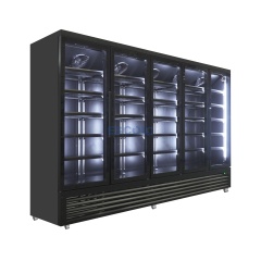 Commercial Five Glass Door Supermarket Refrigerator with Heavy Duty Shelves For Beverage Display