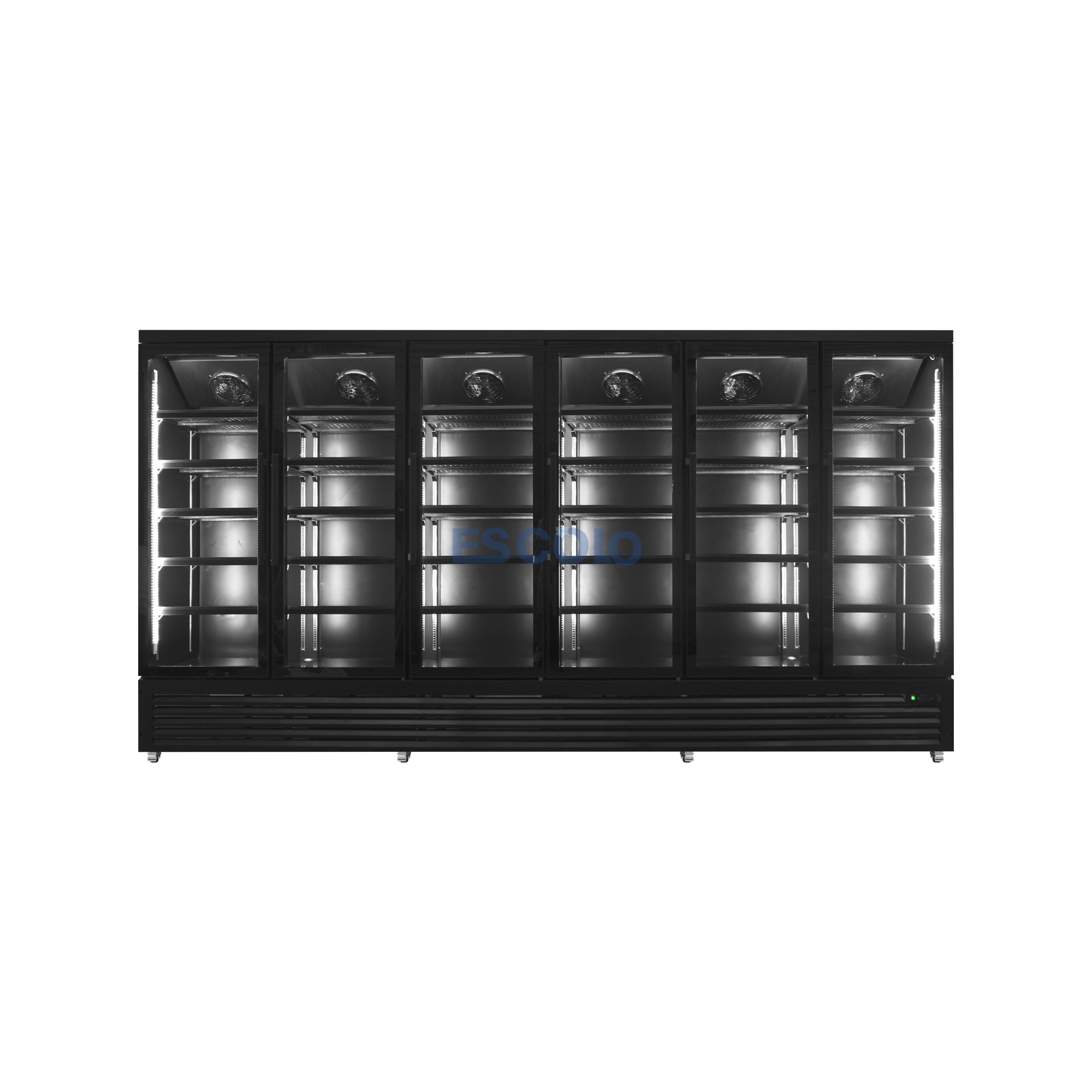 Six Temper Glass Door Supermarket Refrigerator with Large Capacity for Beverage Cooler