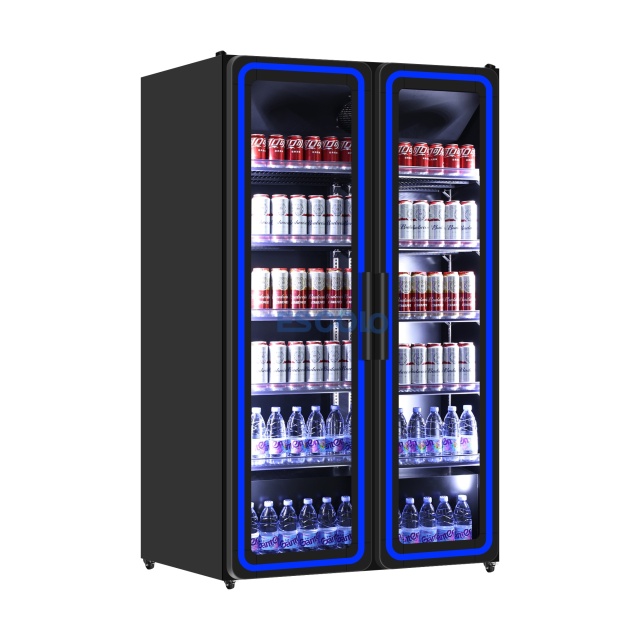 758L Double Glass Door Merchandising Cooler with Digital Control