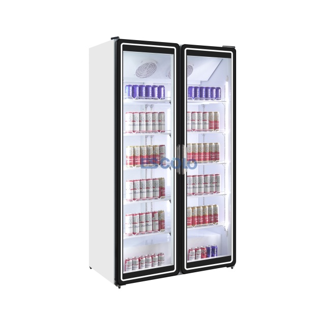 758L Double Glass Door Merchandising Cooler with Digital Control